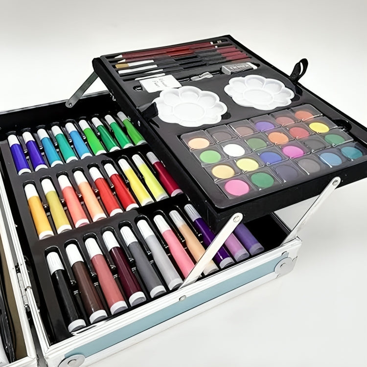 145 PCS All-in-One Art Coloring Box Set for Kids - Pink