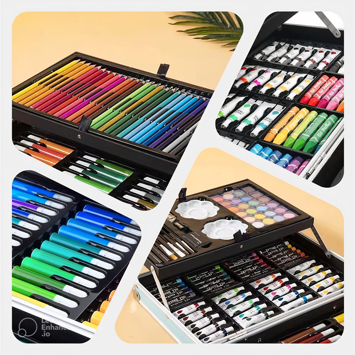 145 PCS All-in-One Art Coloring Box Set for Kids - Blue