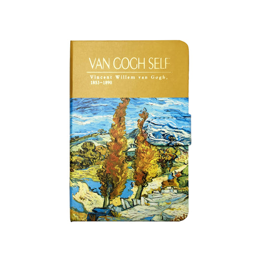 B6 Notebook Hard Cover Magnet Van Gogh - The Poplars at Saint-Rémy
