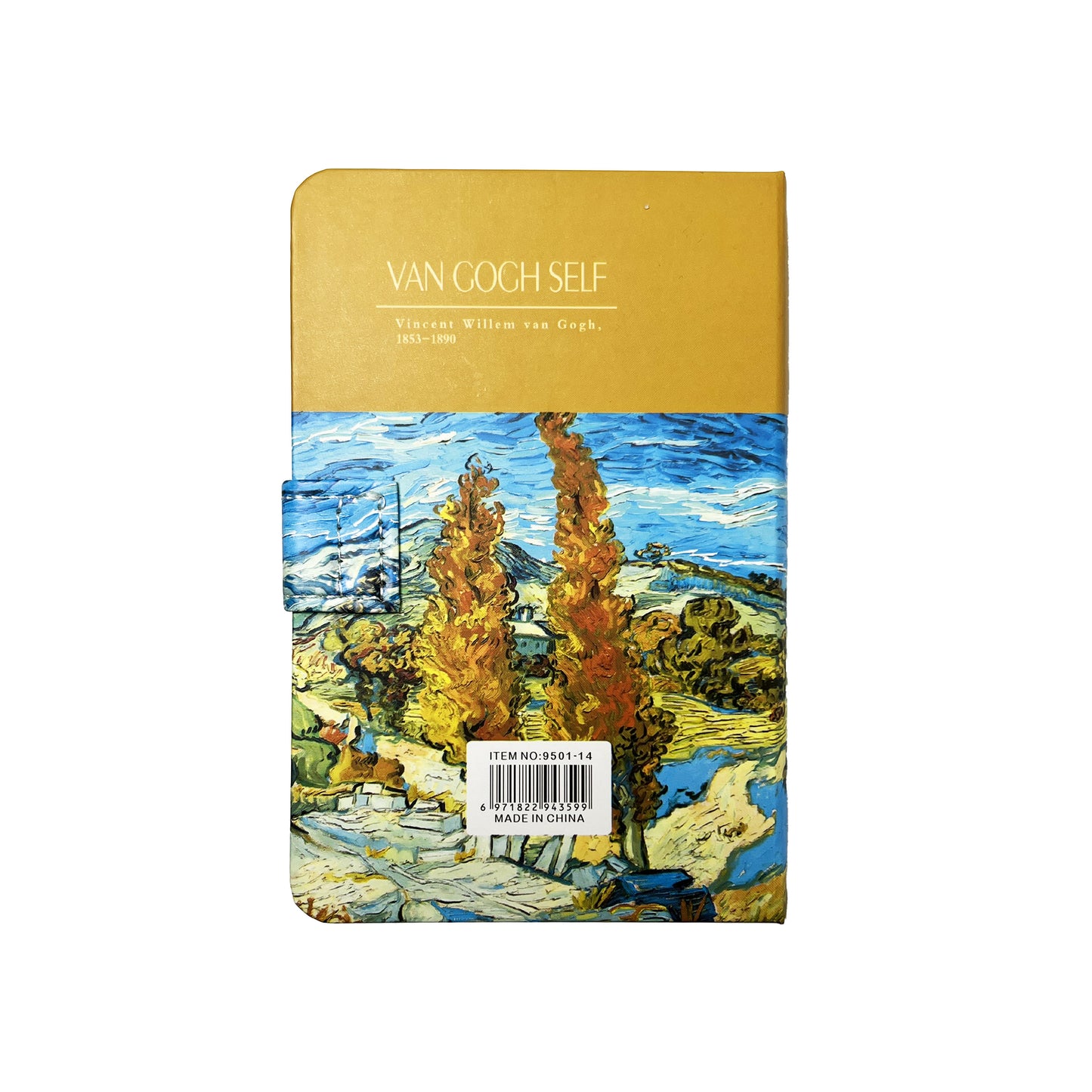 B6 Notebook Hard Cover Magnet Van Gogh - The Poplars at Saint-Rémy