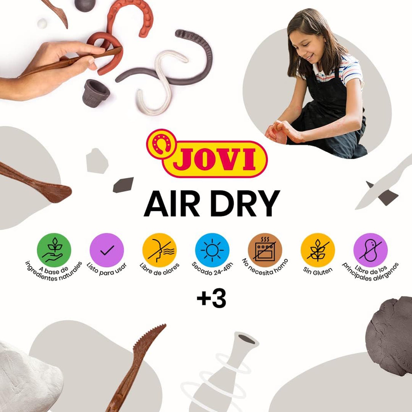 500g Air Dry Modelling White Clay - Jovi