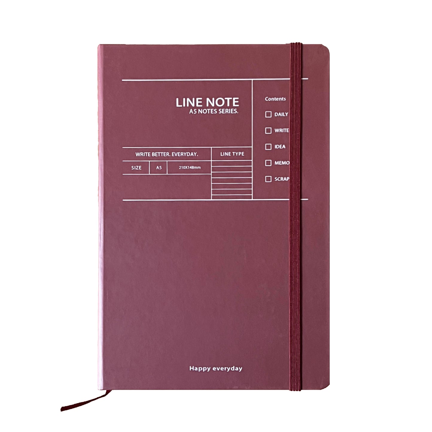 A5 Notebook Hard Cover - Dark Red