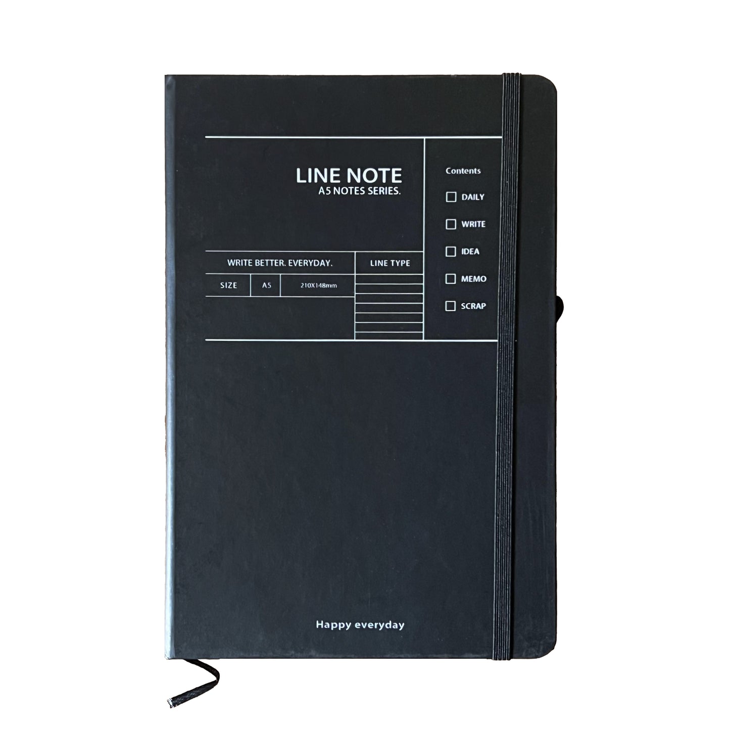 A5 Notebook Hard Cover - Black
