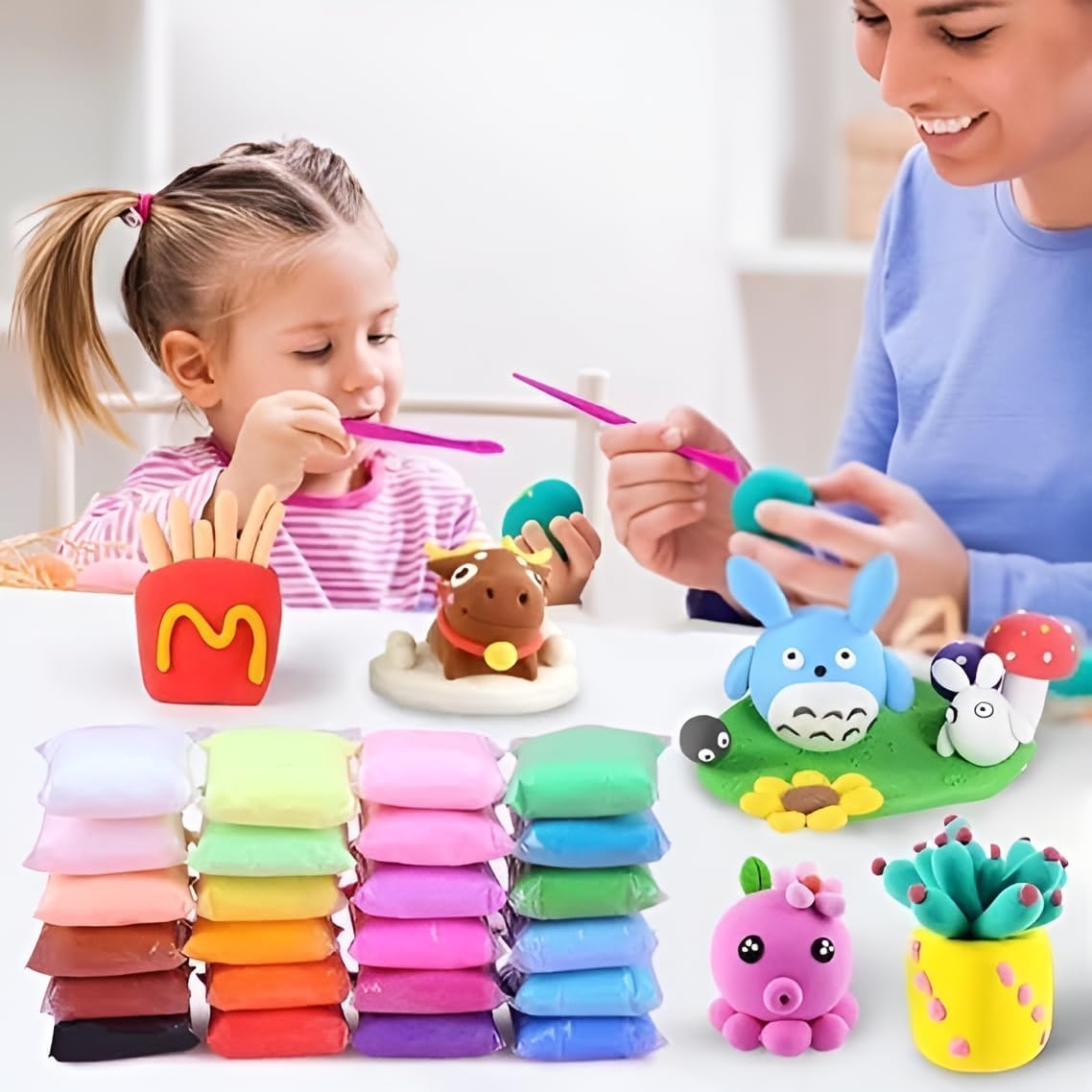 12pcs Fluffy Foam Clay with Tools