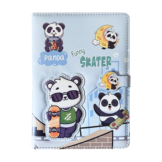 A5 panda Notebook Hard Cover - Baby Blue
