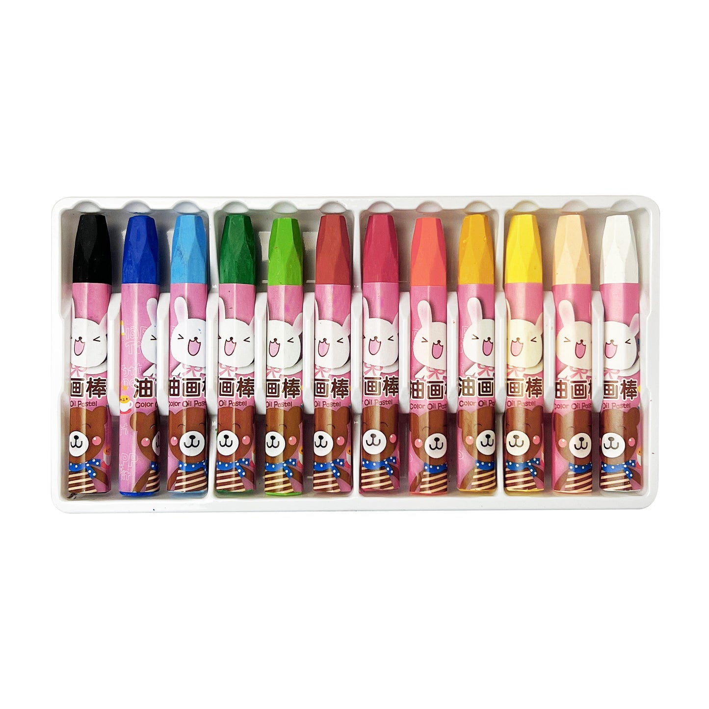 12 Pcs Oil Pastel for Kids - Pink