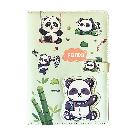 A5 panda Notebook Hard Cover - Mint Green