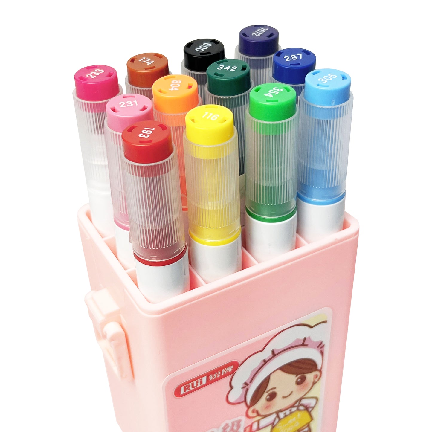 12pcs Markers set for kids - Pink