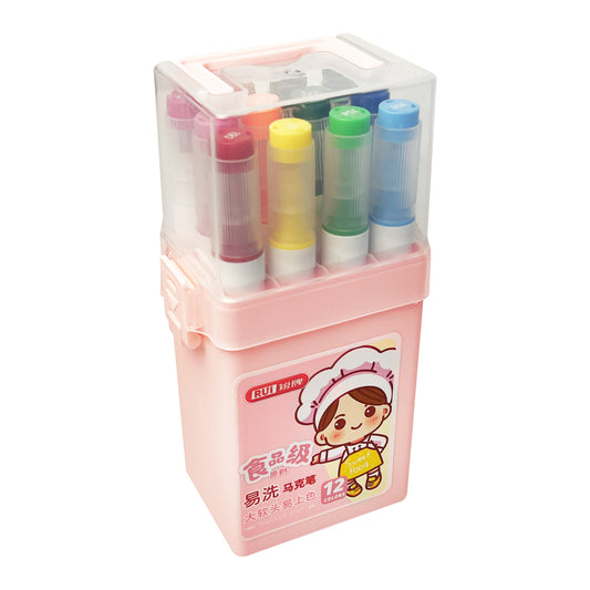 12pcs Markers set for kids - Pink