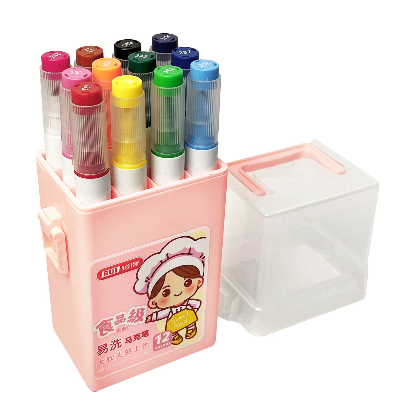 12pcs Markers set for kids - Pink