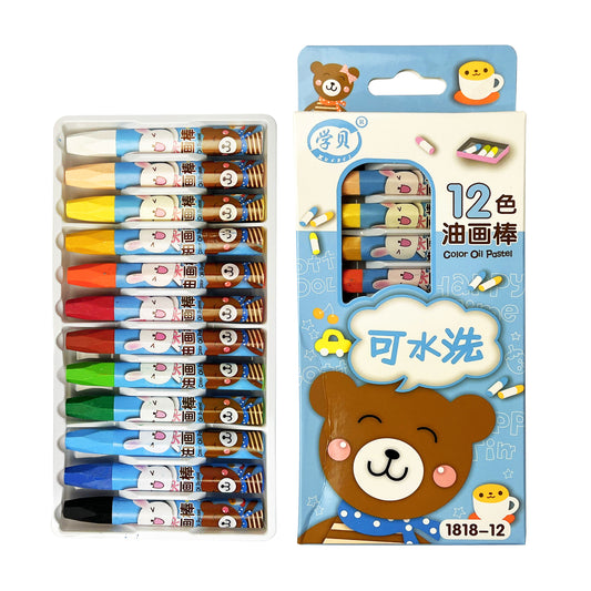 12 Pcs Oil Pastel for Kids - Blue