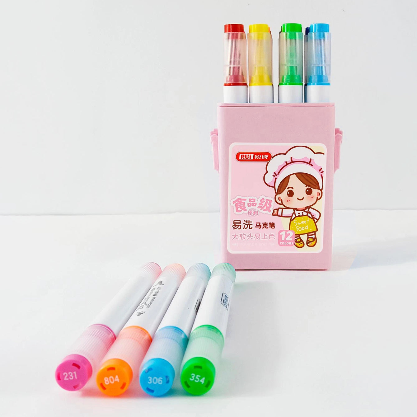 12pcs Markers set for kids - Pink