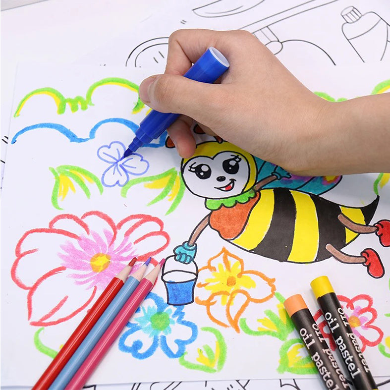 145 PCS All-in-One Art Coloring Box Set for Kids - Pink
