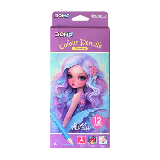 12 Pcs Coloring Pencils Doms - Pink