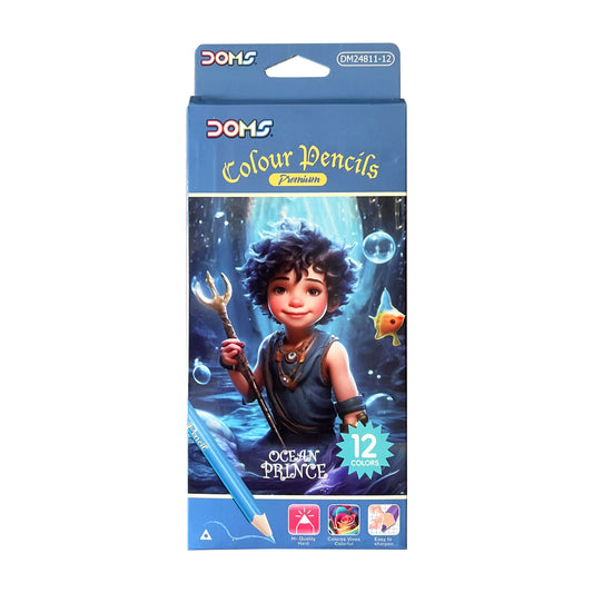 12 Pcs Coloring Pencils Doms - Blue