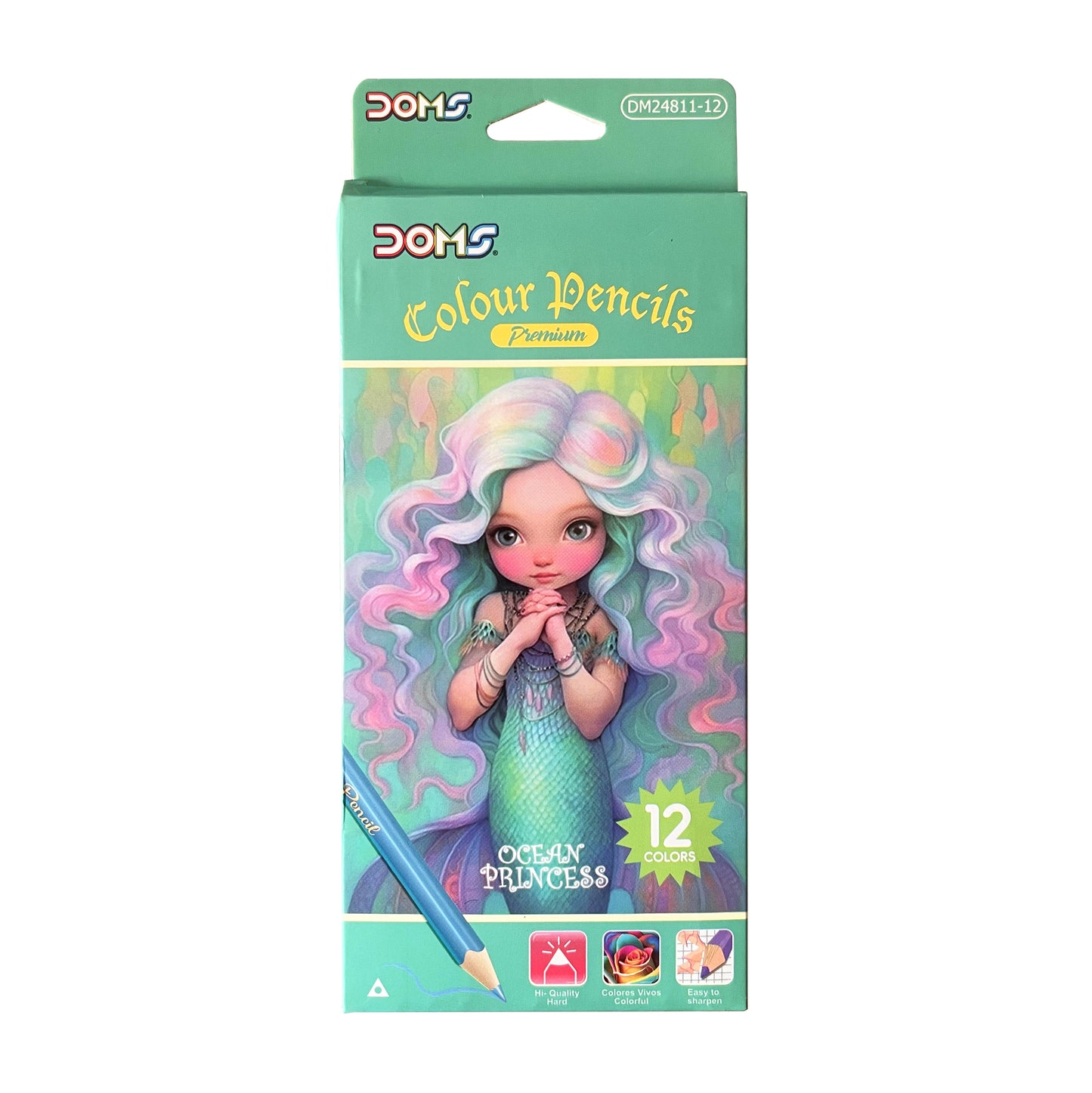 12 Pcs Coloring Pencils Doms - Green