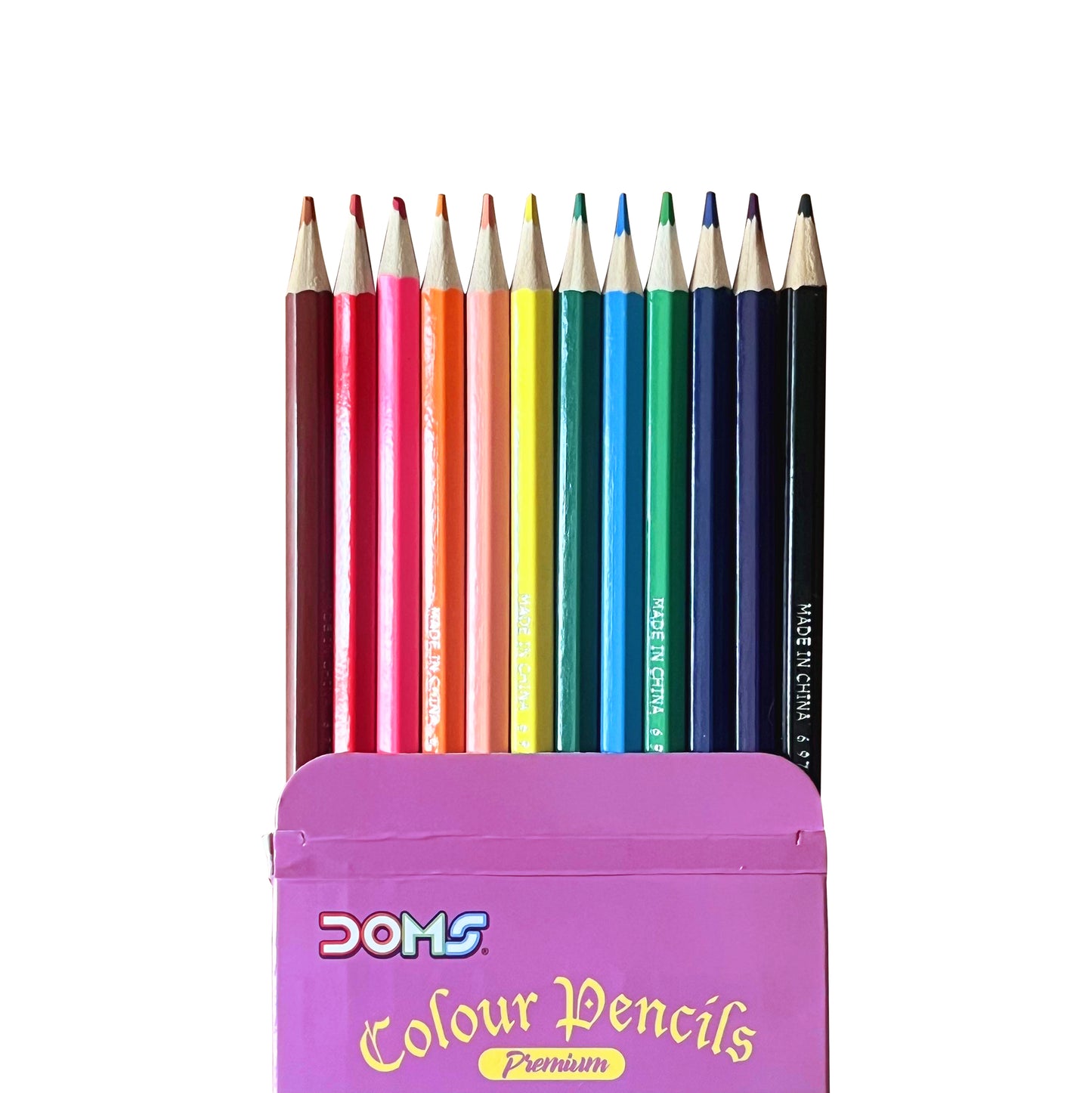 12 Pcs Coloring Pencils Doms - Pink