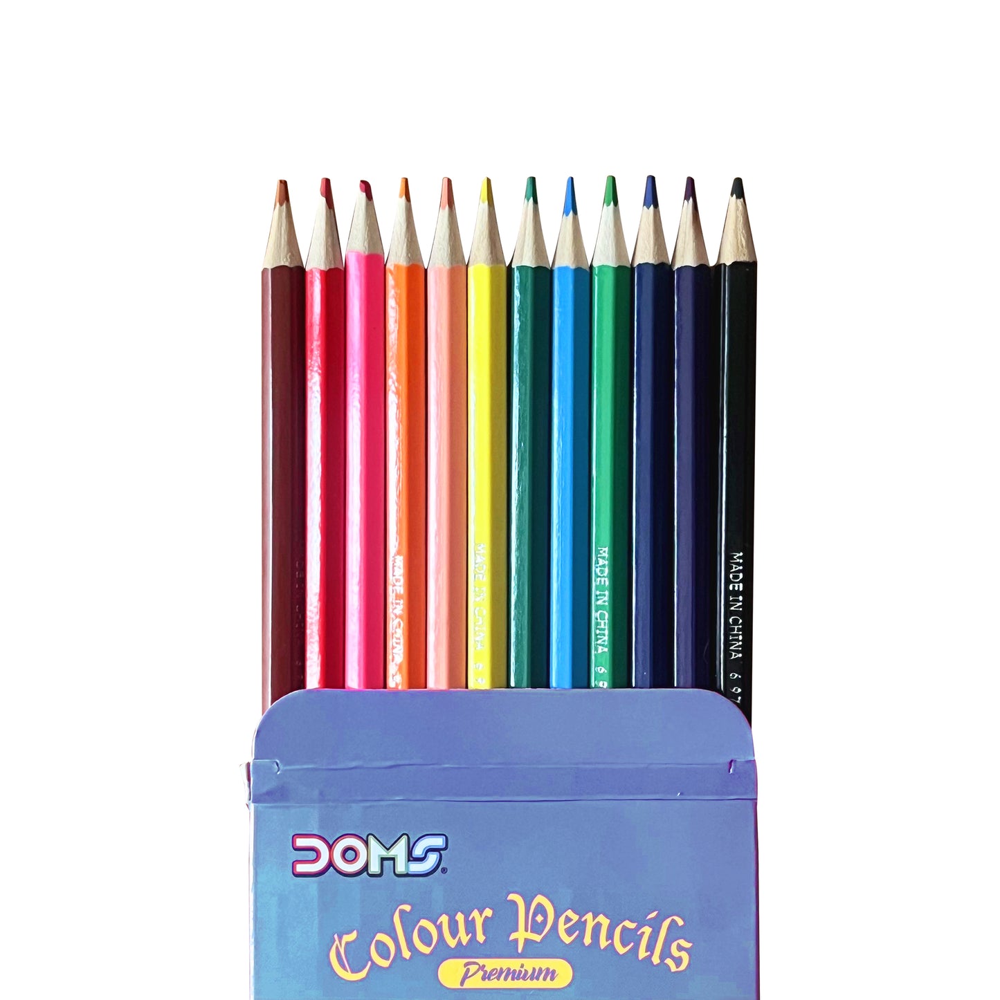 12 Pcs Coloring Pencils Doms - Blue