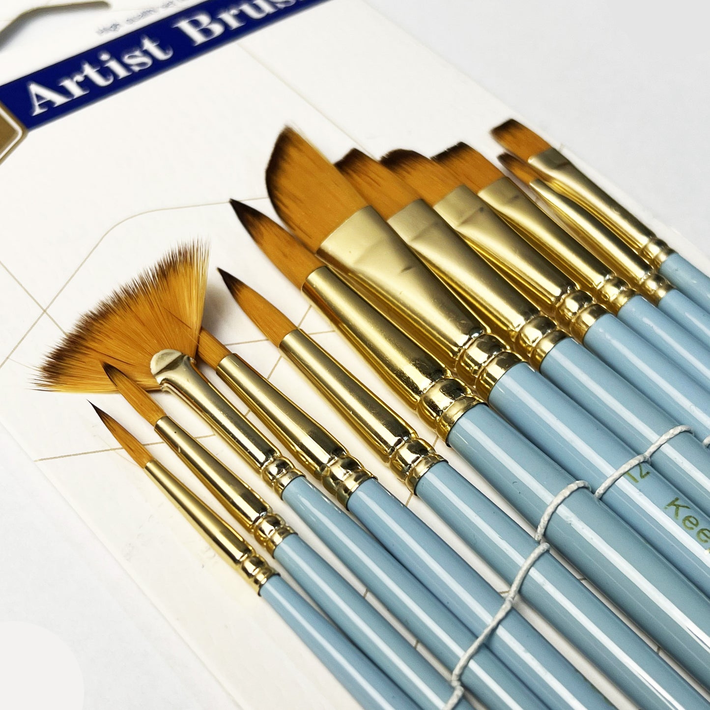 12 Brushes Set Different Shapes - Baby blue