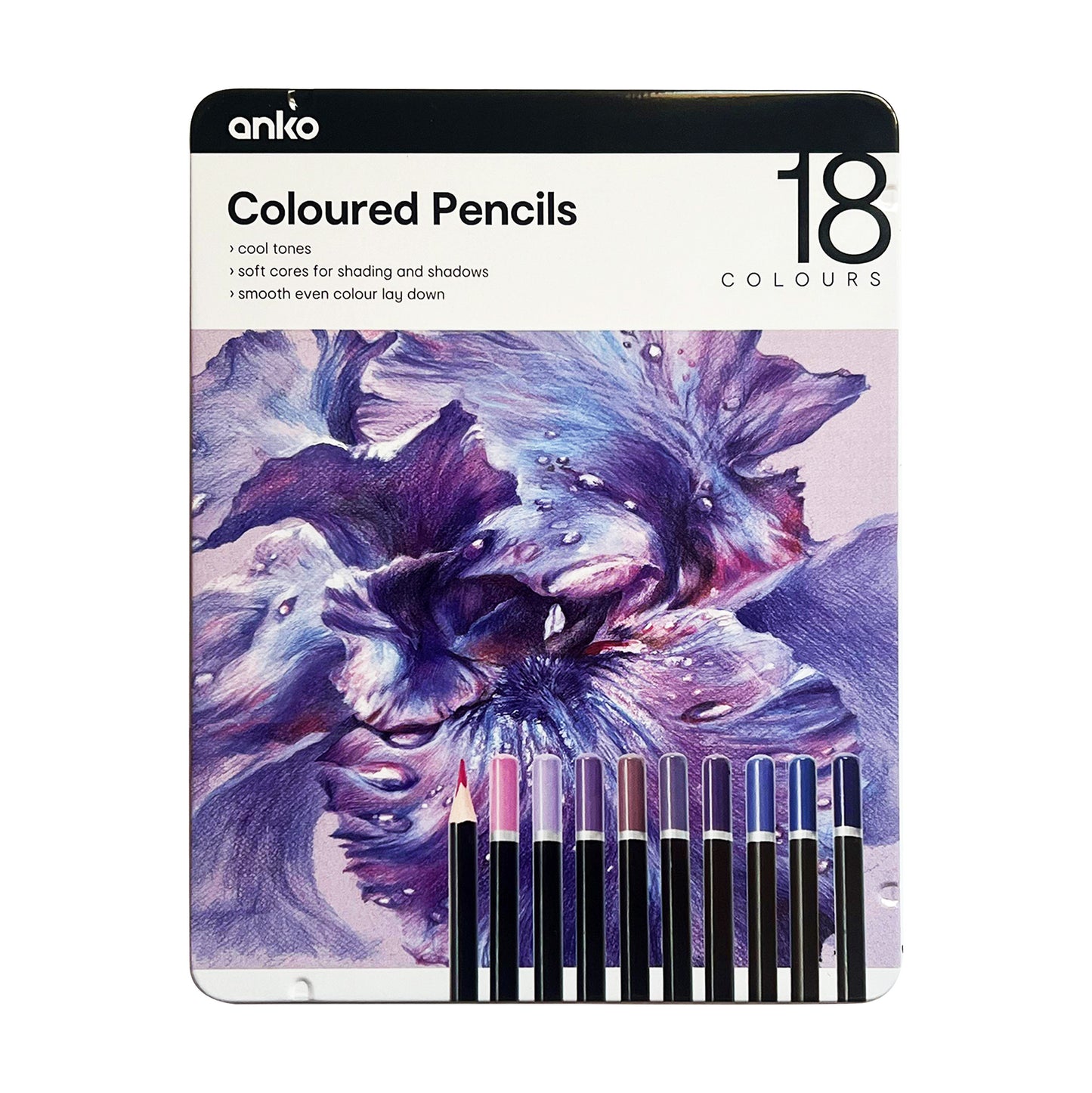 18 Pcs Purple tones Coloured Pencils