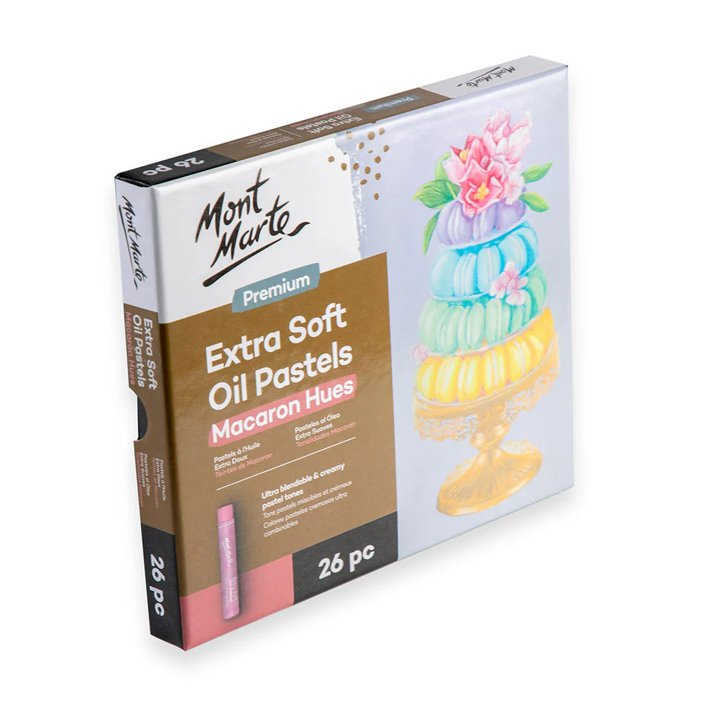 26pc Extra Soft Oil Pastels Macaroon Hues Premium - Mont Marte