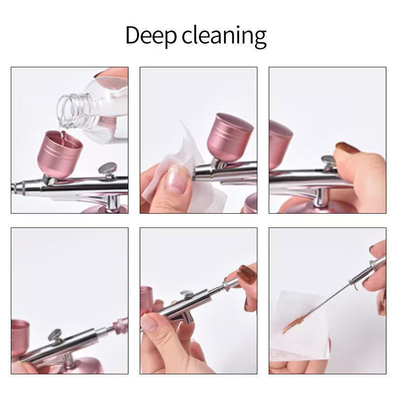 Portable Airbrush Set with Compressor - Pink