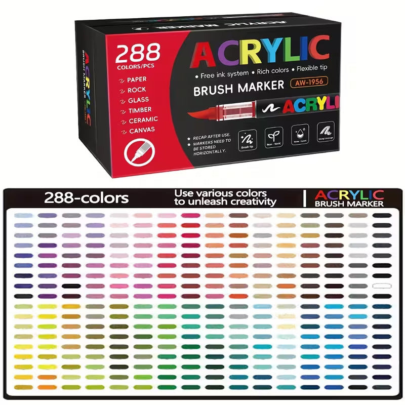 288pcs Liquid Acrylic brush pen