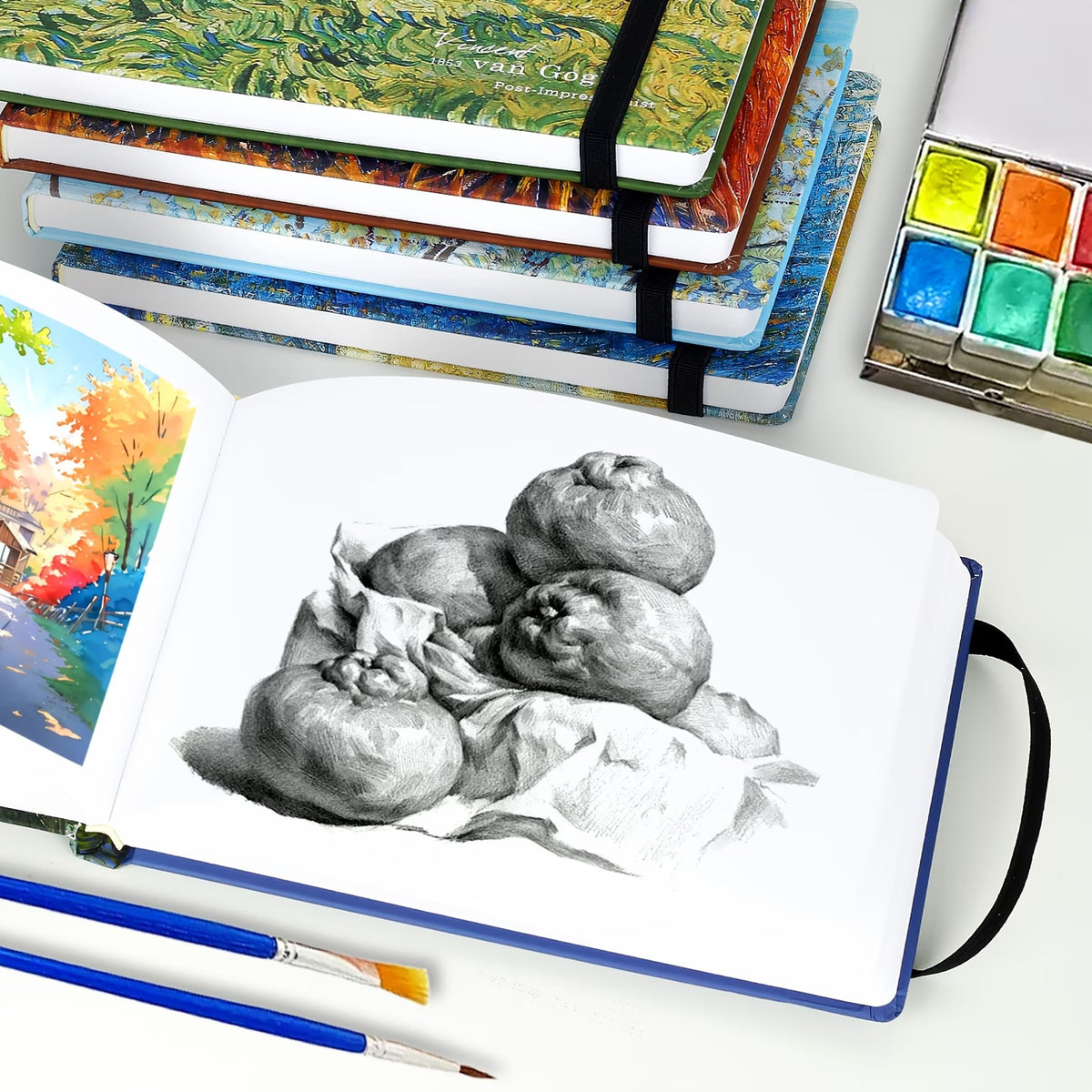 Landscape Hardcover sketchbook 160 gm - A Selfie with Van Gogh