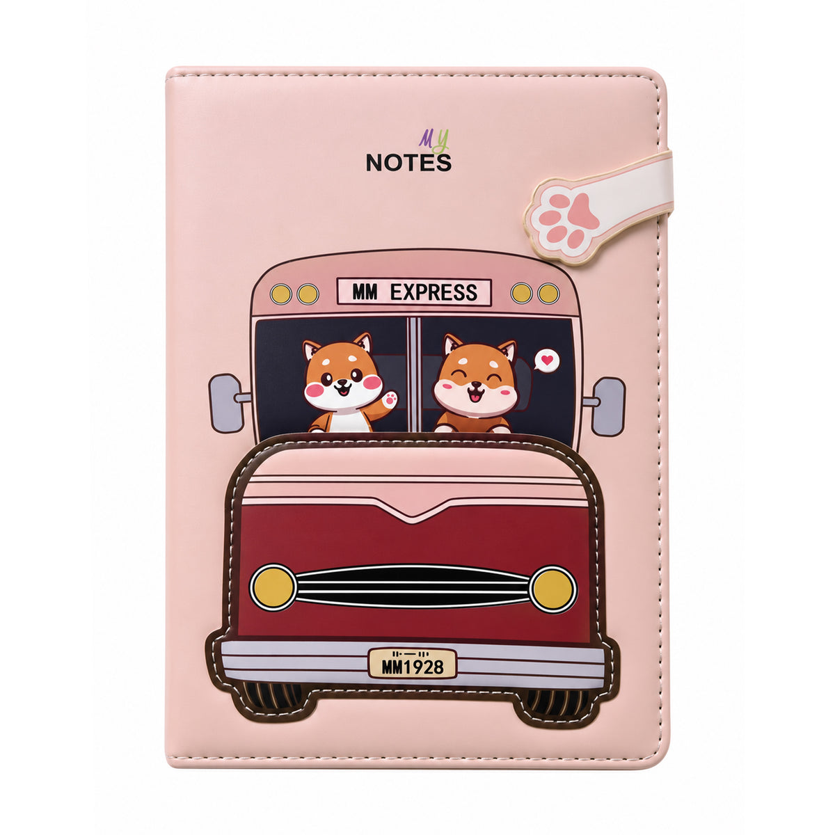 A5 Notebook Hard Cover - Cute Bus