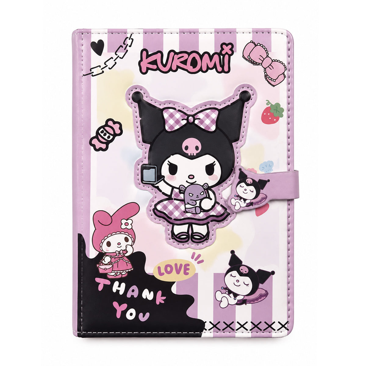 A5 Kuromi Notebook Hard Cover - Black
