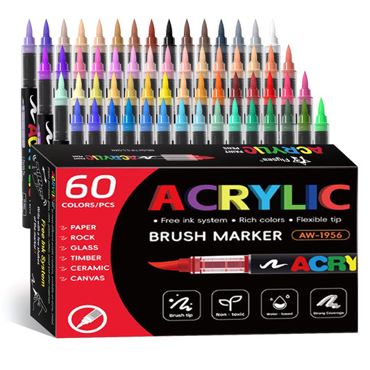 60pcs Liquid Acrylic brush pen