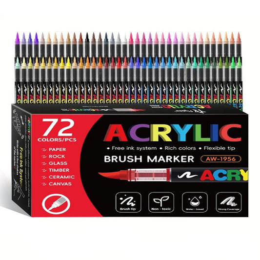 72pcs Liquid Acrylic brush pen
