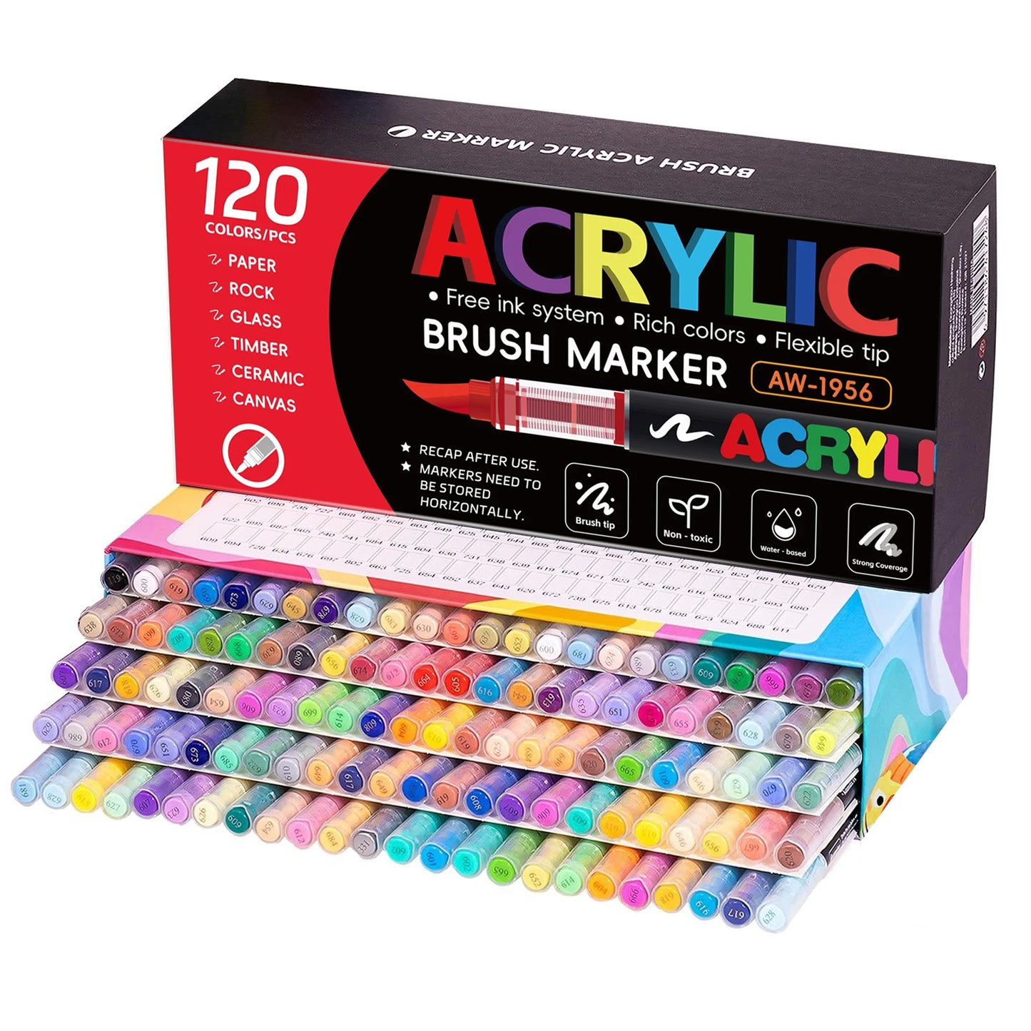 120pcs Liquid Acrylic brush pen
