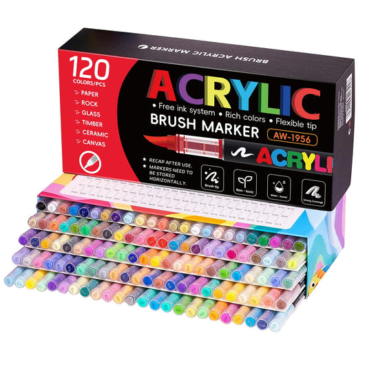 120pcs Liquid Acrylic brush pen