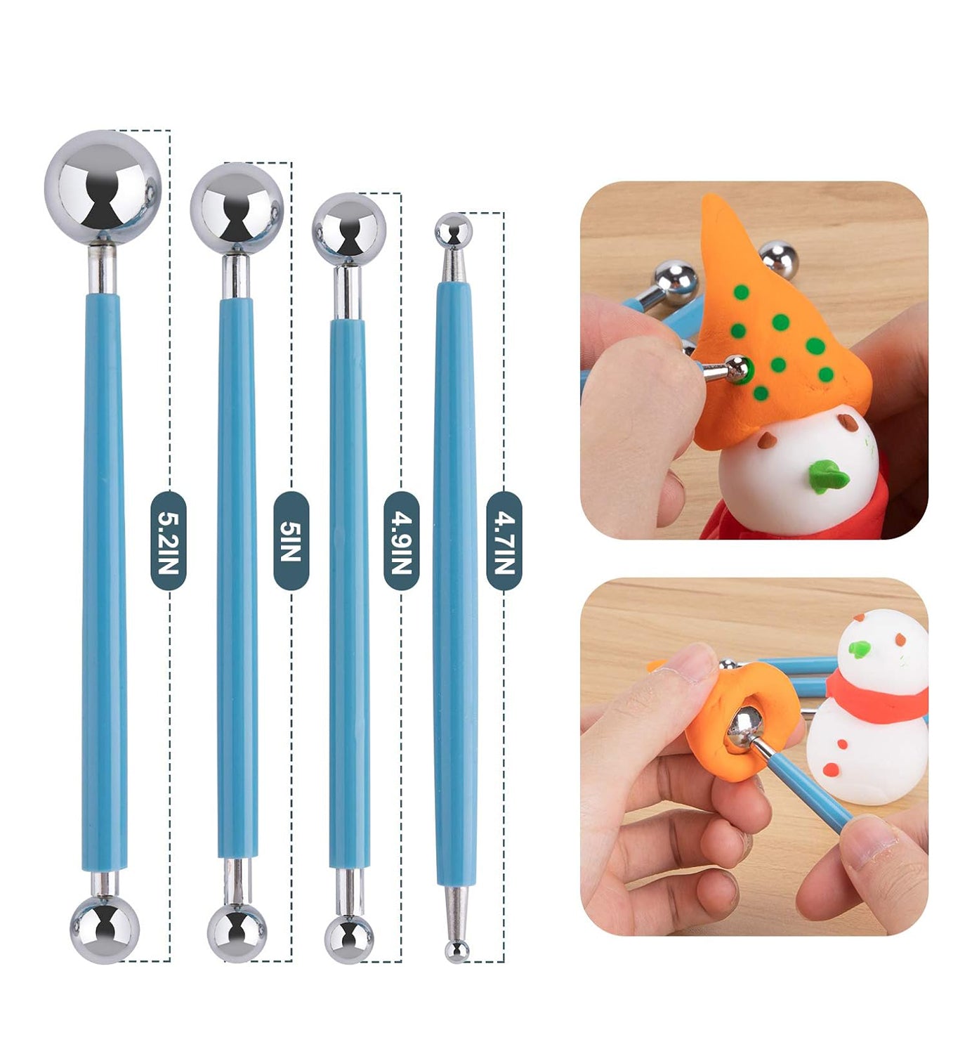 4 Pcs Modeling Ball Tools Double Ended set