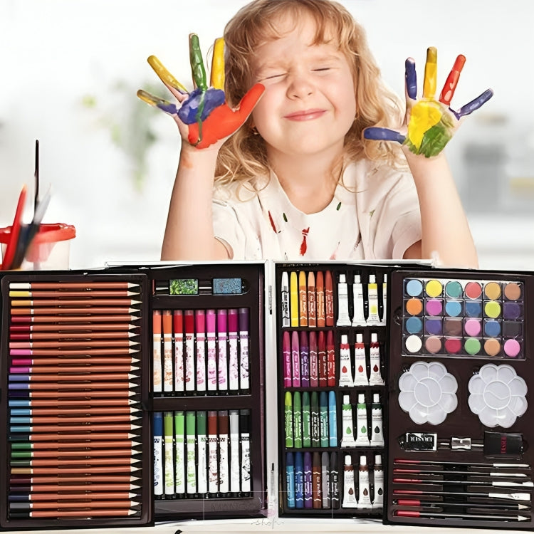 145 PCS All-in-One Art Coloring Box Set for Kids - Blue