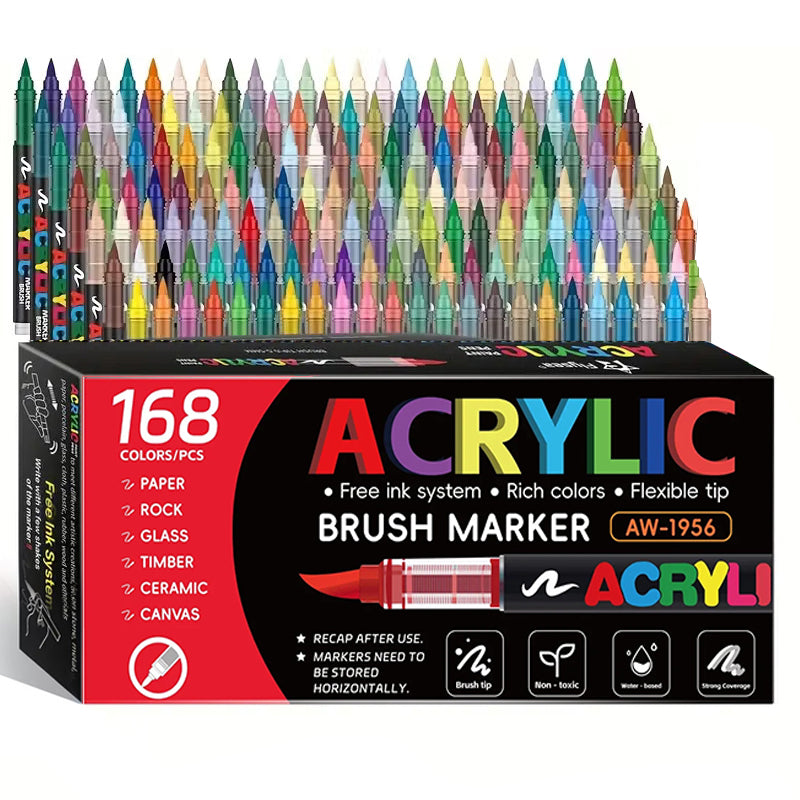 168pcs Liquid Acrylic brush pen