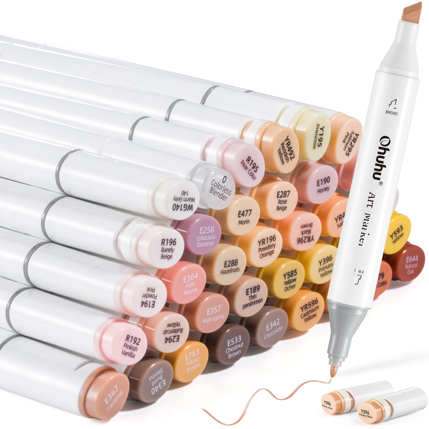 Ohuhu 36 Skin-Tone Colors Alcohol Markers - Chisel & Fine