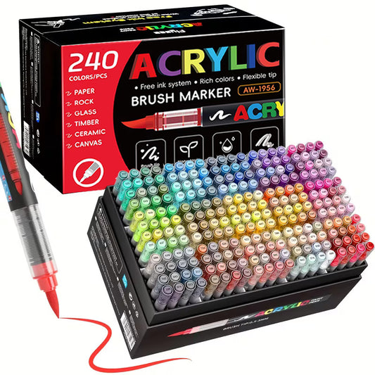 240pcs Liquid Acrylic brush pen