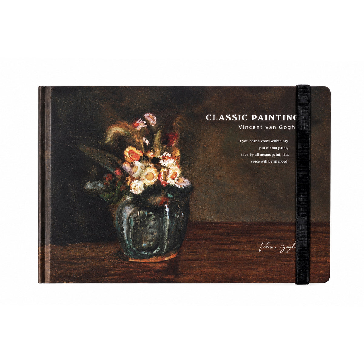 Landscape Hardcover sketchbook 160 gm - Chrysanthemums and Wild Flowers in a Vase