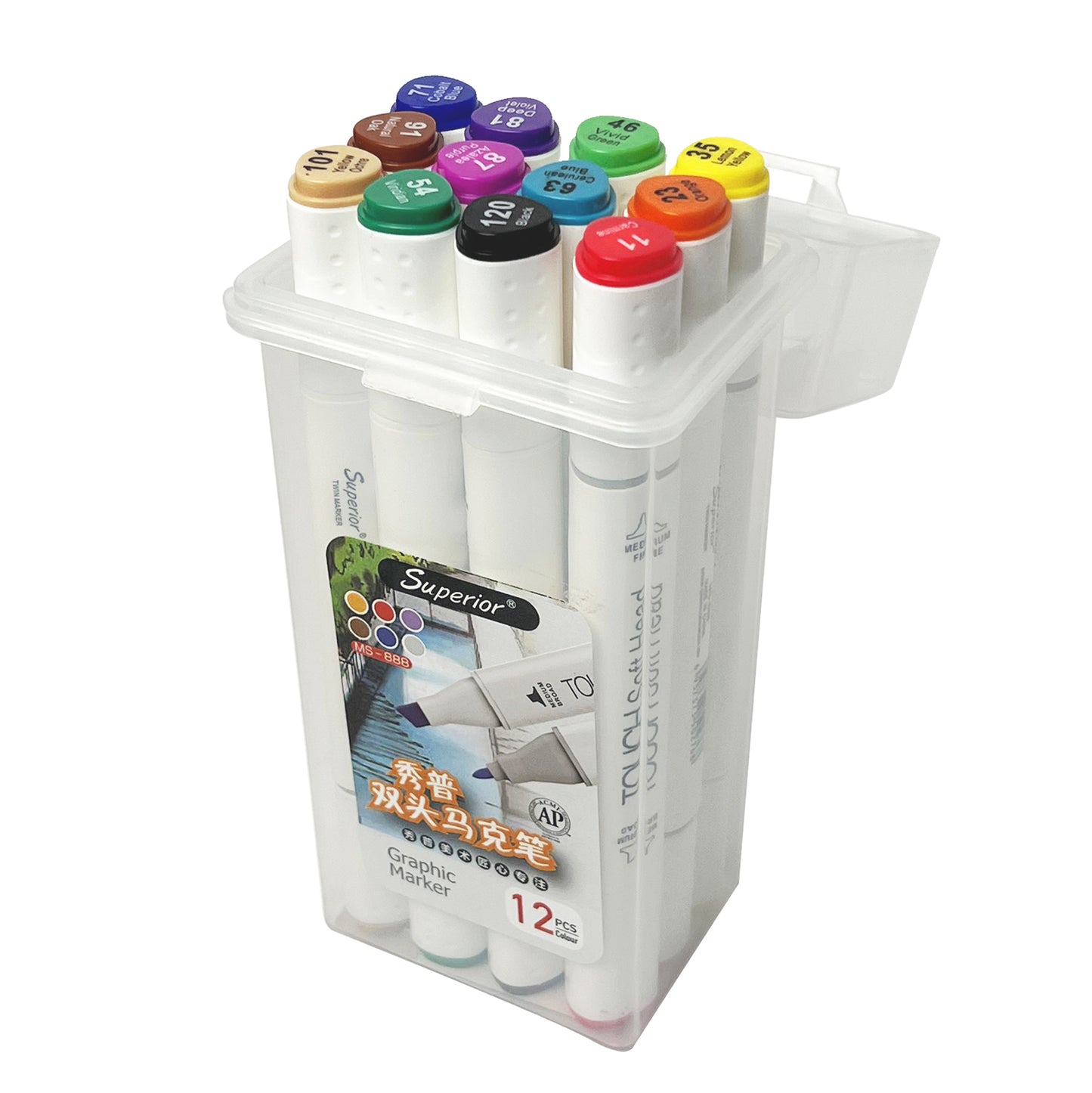 12pcs Markers set  - Superior