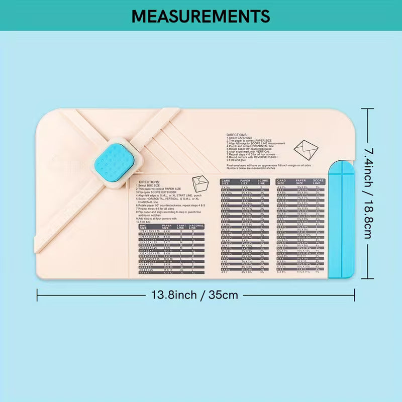 3-in-1 Plastic Craft Punch Board for DIY Envelopes, Gift Boxes & Bows