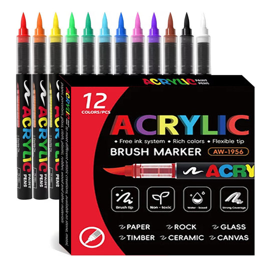 12pcs Liquid Acrylic brush pen