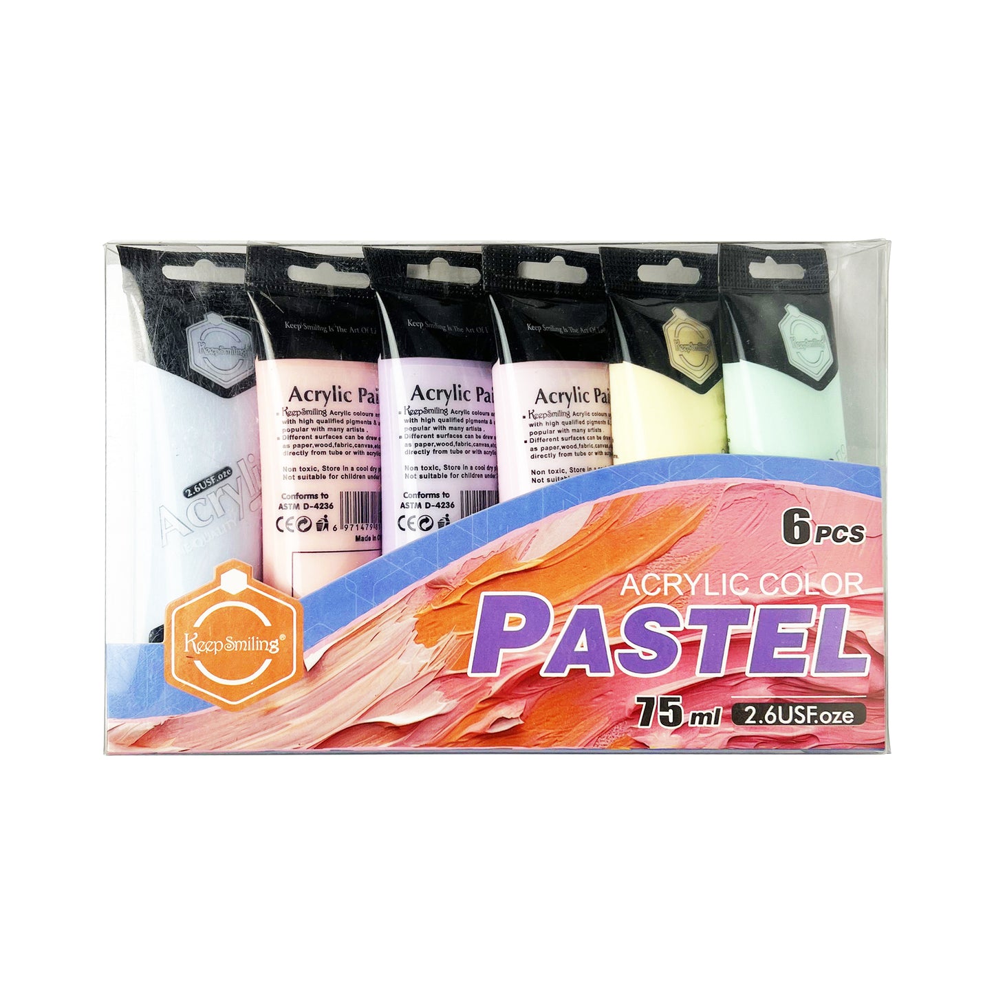 6 Tubes Acrylic Pastel Set - keepsmiling