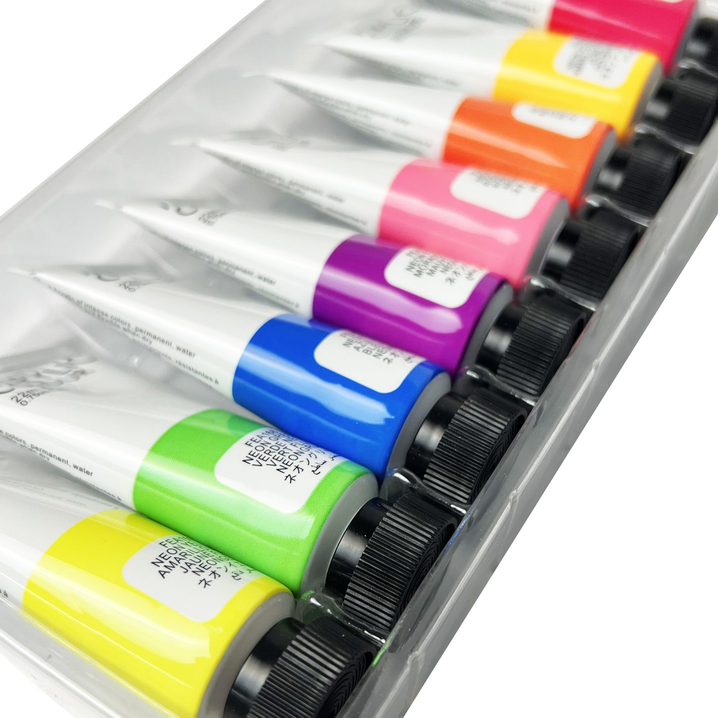 8 Tubes Acrylic Neon Colors Set 22 ml - Art rangers