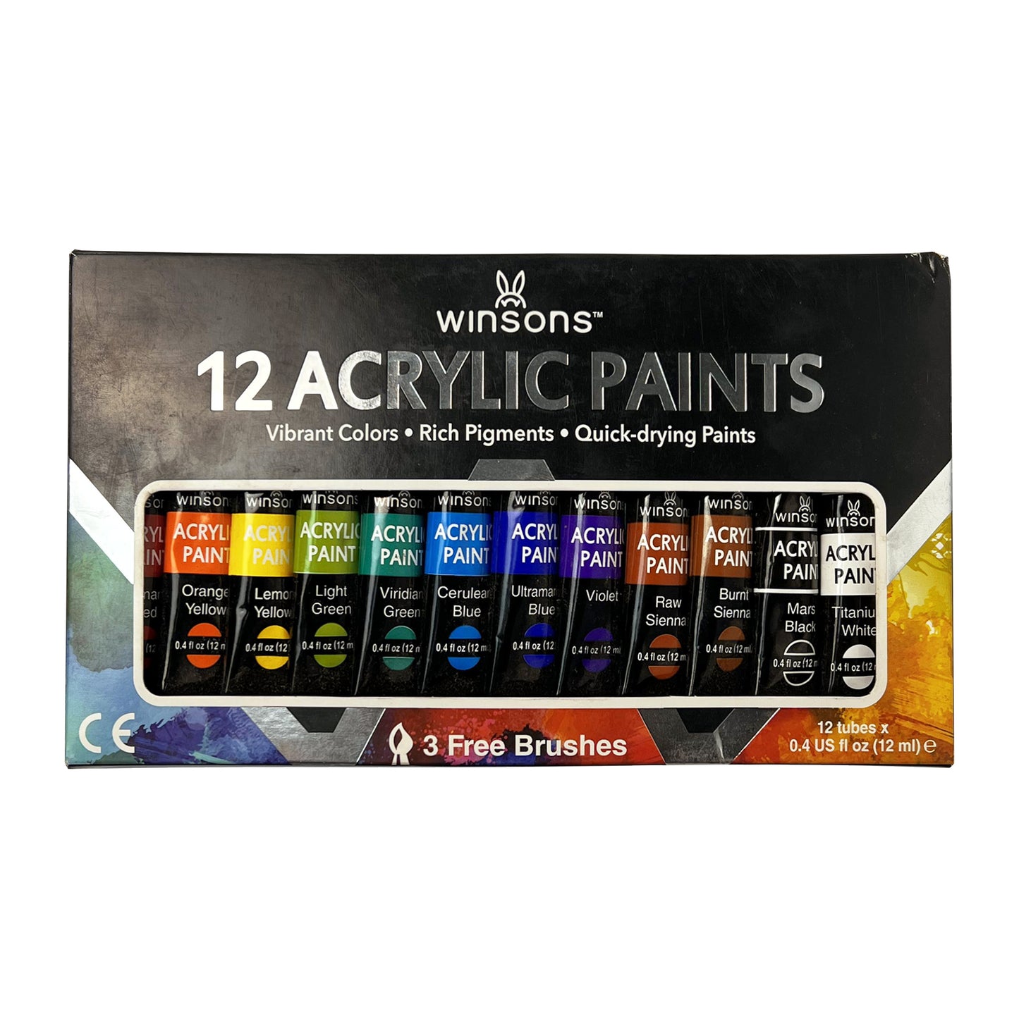 12 Tubes Acrylic Set 12ml - WINSONS