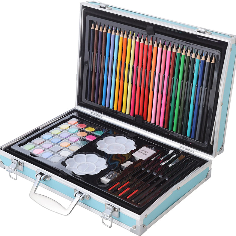 145 PCS All-in-One Art Coloring Box Set for Kids - Blue