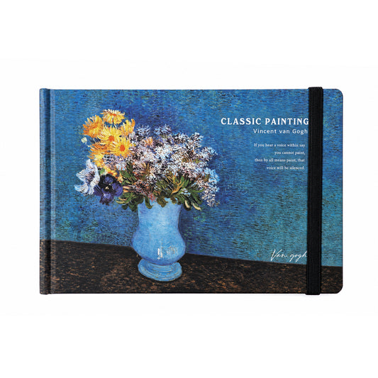 Landscape Hardcover sketchbook 160 gm - Daisies in a Blue Vase