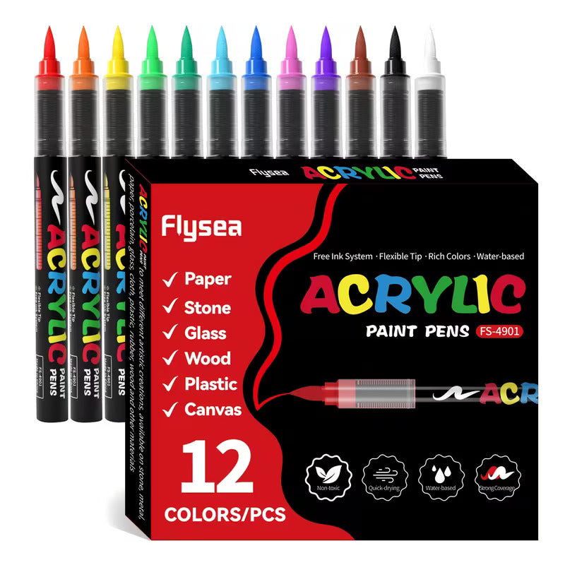 12pcs Acrylic brush pen - Guangna