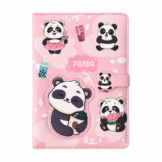 A5 panda Notebook Hard Cover - pink